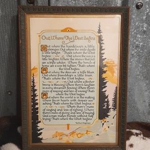 Antique Print of Out Where The West Begins.